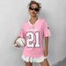 Women's V-Neck Short Sleeve T-Shirt With 3d Digital Print – Breathable Polyester, Relaxed Fit, Casual & Stylish For Summer_ecoleips.com