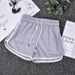 Women's Clothing Summer Casual Solid Color Three Quarter Pants Fashion Women's Wear Horizontal Bar Beach Pants Candy Color Hot Pants_ecoleips.com