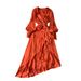 Women's Clothing Elegant Asymmetrical Suit Dress For Women Long Sleeved Tie Waist Ruffled Sophisticated And Mature Style_ecoleips.com