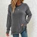 2026 European American Cross-border Women's Clothing Autumn And Winter New Twist Stripe Slit Long-sleeve Loose_ecoleips.com