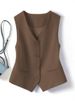 K Suit Vest, Women's Tank Top, New Slim Fit, Layered On Top, Women's Style, Camisole, Blue Short Vest_ecoleips.com