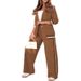 Women's Elegant 2 Piece Set Solid Color Ribbed Casual Fashion Suit For Commuting Spring/Autumn_ecoleips.com