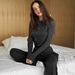 WG164 European American Cross-border Women's Clothing, Knitted Solid Color Long-sleeve T-shirt And Wide-leg Pants_ecoleips.com