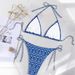Tropical Print Bikini Set, Adjustable Ties Halter Top & High-Waisted Bottom For Women, Sexy Two-Piece Swimsuit For Beach Pool Vacation_ecoleips.com