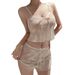 Purely Seductive Erotic Sleepwear, See-through Sheer Temptation Private Floral Pajamas, Date Night Outfit, Sexy Lingerie_ecoleips.com