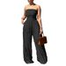 Women's Clothing Women's Jumpsuit High Waist Sexy Tube Top Sleeveless Wide Leg Casual Holiday Party Summer_ecoleips.com