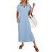 Women's Elegant Loose Polo Collar Knit Dress Long Slit Fashionable Spring Summer_ecoleips.com