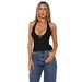 's Best-selling Hot Girl Short Backless Top, Pure Desire Style With Straps, Bow Tie, Halter Neck Camisole For_ecoleips.com