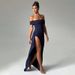 Women's Clothing New Tube Top Backless Dress Female Hot Girl Temperament Tight High Slit Long Skirt_ecoleips.com