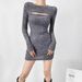 "Sleek Long-Sleeve Bodycon Dress With Chest Zipper – Sexy & Stylish Mini Dress For Women (Pink/Black/Brown/Violet/Gray, S-L)"_ecoleips.com