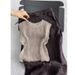 Women's Khaki Lace-Up Top & Skirt Set – Elegant Sleeveless Summer Outfit (Beige/White, S-XL)_ecoleips.com