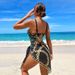 Women's clothing swimsuit female sexy back print bikini cover-up two-piece suit foreign trade bikini_ecoleips.com