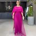 Women's Plus Size Casual Dress Comfortable Cross-Over Style Shawl Raglan Sleeve Large Skirt Fashion_ecoleips.com