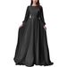Women Fashion Round Neck Lantern Sleeves Pearlescent Yarn Multiple Colors Wedding Dress Elegant Party Prom Evening Formal Gown Dress_ecoleips.com