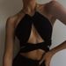 Euroean And American Style Sexy Halter Neck Tube To, 2025 Summer New Model, Hollow Back With Stras, Basic Camisole_ecoleips.com