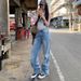Light Blue Women's Straight Leg Jeans Low Waisted Slimming Long Legged Autumn Style Retro Sexy Denim_ecoleips.com