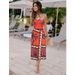 Women's Sexy Strapless Swimsuit Printed Tight Fit Two Piece For Hot Springs Vacation Swimwear_ecoleips.com