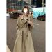 Mid-length Hepburn-style British Trench Women, Spring And Autumn 2025, Popular This Year, Casual Stand-up Collar Coat_ecoleips.com