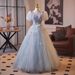 Blue Ethereal Evening Dress For Girls' Birthday Parties, Princess-style Coming-of-age Ceremony, Travel Photography,_ecoleips.com