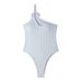 Women's One Piece Swimsuit European American Style Solid Color Floral Design Special Fabric Bikini Cross Border E Commerce 2025_ecoleips.com