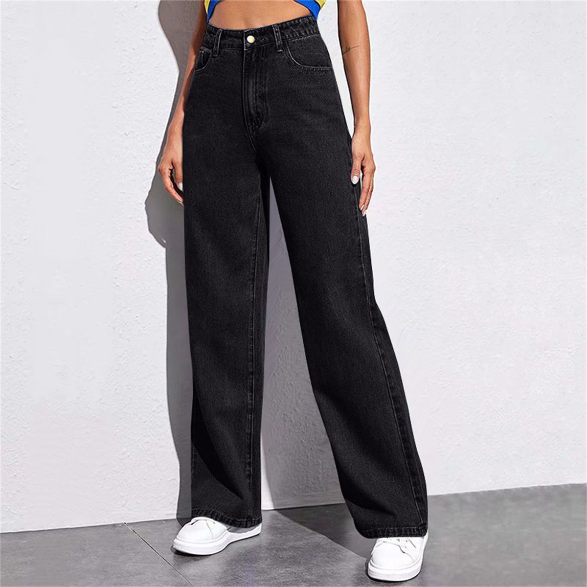 High Waist Wide Leg Jeans For Women: Flattering Straight Cut, Vintage Chic, Effortless Drape_ecoleips.com