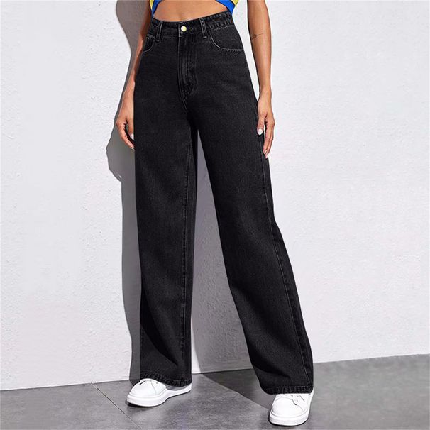 High Waist Wide Leg Jeans For Women: Flattering Straight Cut, Vintage Chic, Effortless Drape_ecoleips.com