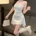 Sexy Shoulderless Pleated Slim Fit Dress Nightclubs Beach Parties Chic Strapless Irregular Puffy Dress Women Summer Evening Gown_ecoleips.com