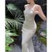 Women's Clothing Knitted Long Skirt Slim Fit Fairy Suspender Skirt Summer Three Dimensional Flower Dress_ecoleips.com