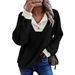Women's V-Neck Button-Paneled Threaded Long-Sleeved Casual Knit_ecoleips.com