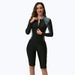 Women's Clothing One Piece Long Sleeved Sun Proof Competitive High Elastic Fabric Zipper Printing_ecoleips.com