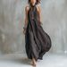 Women's Bohemian Style Off-Shoulder Long Dress Elegant Halter Neck Loose Fit Summer New Arrivals_ecoleips.com