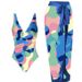 Women's Clothing European And American Style One Piece Bikini Printed Sun Protection Mesh Skirt Beach Cover Up Hot Spring Resort Swimsuit_ecoleips.com