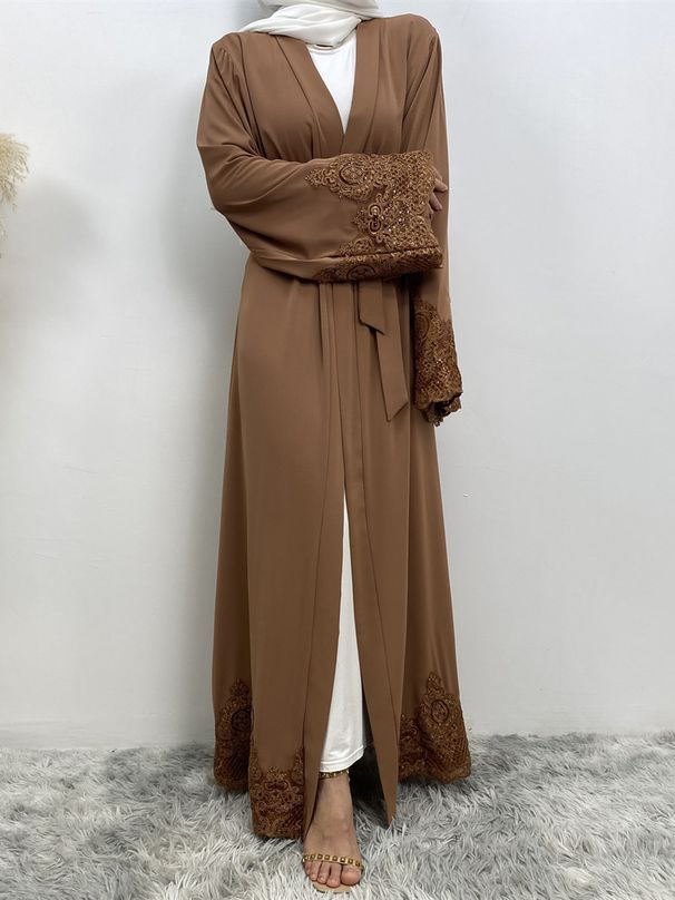 Moroccan Caftan Woman New Turkey Embroidered Kaftan Islamic Hijab Modest Dress Hem Appliqué On Cuffs Ramadan Abaya Muslim Dubai_ecoleips.com