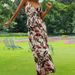 Boho Printed Maxi Dress Women V Neck Sleeveless Spaghetti Strap Casual Vacation Dress_ecoleips.com