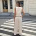 Women's Contrast Color Sleeveless Vest And Drawstring Trousers Set Single-Breasted European American Style Summer Pant Suit_ecoleips.com