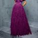 Off-Shoulder Mermaid Evening Dress – Stretch Polyester Formal Gown With Ruffled Hem (XL-4XL, Wine Red, No-Sleeve, High Waist)_ecoleips.com
