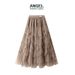2025 Women's Autumn Sweet Princess Layered Puffy Cake Mesh Midi Skirt 8828_ecoleips.com