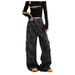 American Retro Multi-pocket Versatile Camouflage Cargo Pants, Loose Straight Wide-leg Jeans For Women, New Style_ecoleips.com