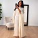 Spring And Summer New Women's Clothing Gentle Large Cuffs Round Neck Loose Casual Large Size Dress_ecoleips.com