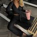 Diyun European And American Sports Style Long Sleeve Top Yoga Pants Two-Piece Set Women's Clothing 2025 Autumn Winter_ecoleips.com