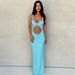 Sexy Suspender Collarless Crop Top Slim Fit Bodycon Long Dress Summer Party Evening Wear Streetwear Casual Formal Dress_ecoleips.com