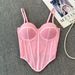 Women's Corset Bustier Top - Soft Underwire Support & Asymmetric Hem | Slim-Fit Short Strap Bralette For Layering & Clubbing_ecoleips.com