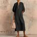 2026 New Spring/Summer European And American Cross-Border Independent Station Women's Solid Color Cotton-Linen Loose_ecoleips.com
