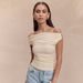 2025 Hot-Selling European And American Cross-Border Women's Summer Fashion: New Solid Color Pleated Off-Shoulder_ecoleips.com