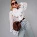 Women's Stand Collar Long Sleeve Chiffon Lace Shirt Bow Detail Spring/Autumn Fashionable Inner Layer Top_ecoleips.com