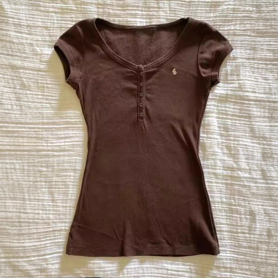 Summer Y2K Slim Fit Short Sleeve Printed T-Shirt Women's Fashion Retro Hot Girl Cross Border Wholesale Clothing Top_ecoleips.com