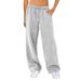 Women's Fleece Lined Sports Pants Casual Loose Fit Solid Color European American Style for Autumn Winter Independent Website Amazon eBay_ecoleips.com