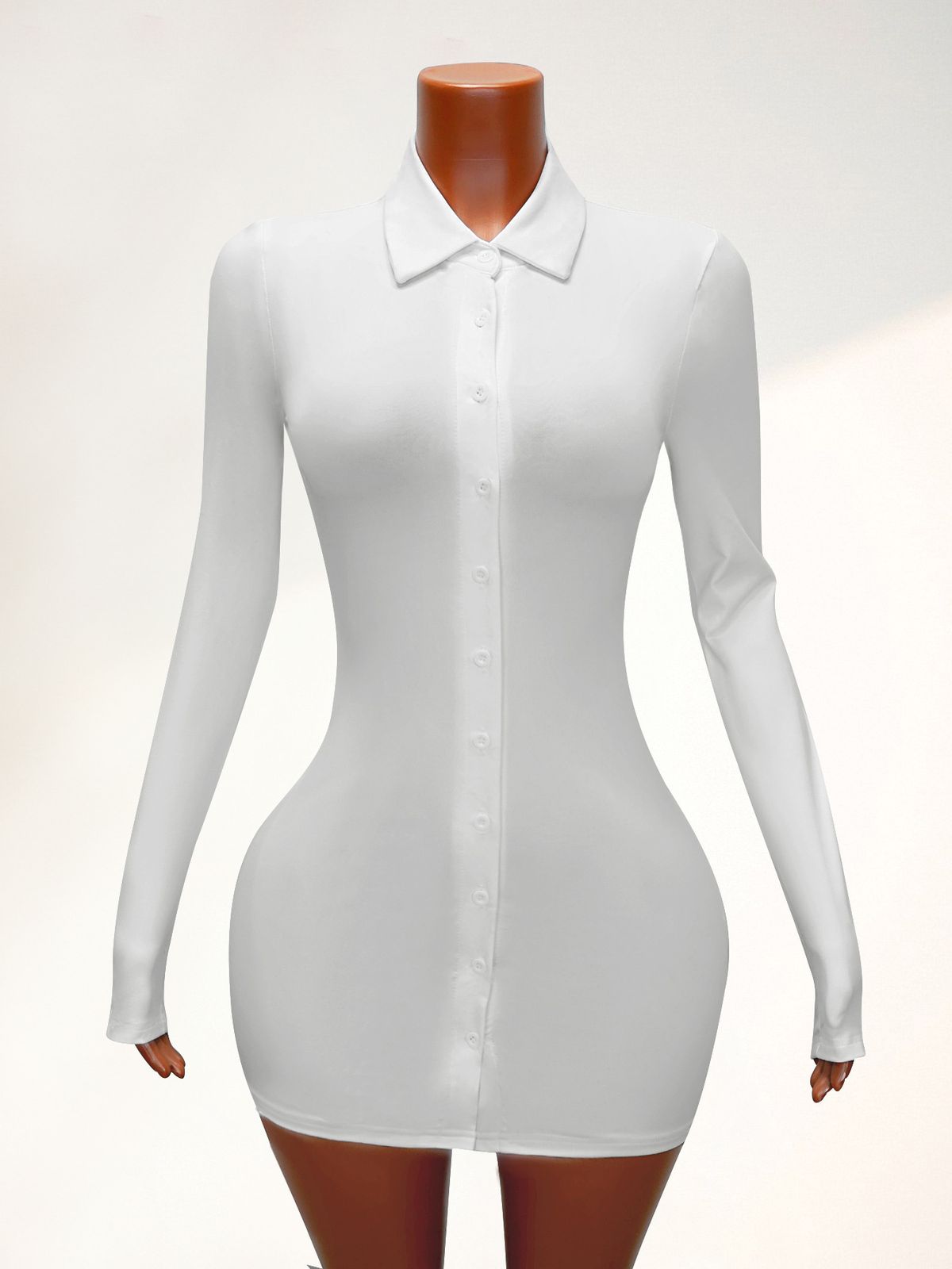Women's Sexy Square Neck Shirt Dress Cinching Waist Tight Fit Casual Mini Dress For Young Girls Fashion_ecoleips.com