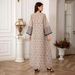 Muslim Women's Robe Fashion Elegant Temperament Mesh Dress Abaya_ecoleips.com