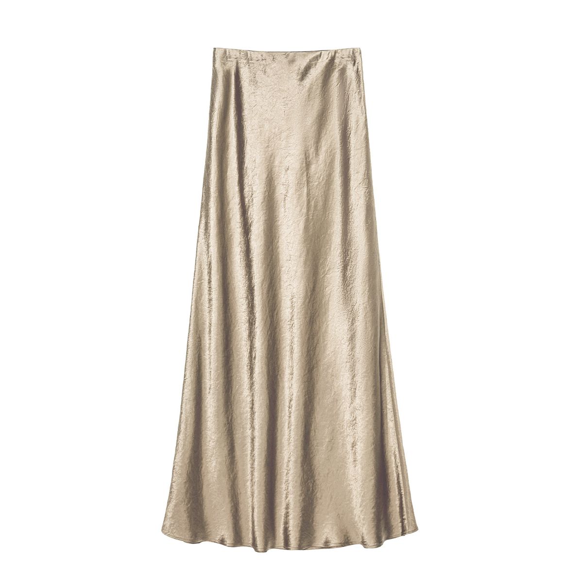 Verve Women's Summer Satin High Elastic Waist Hand-Grasp Pattern Elegant Pure Color Long Skirt_ecoleips.com